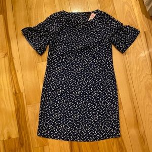 Ruffled Sleeve Banana Republic Navy Dress